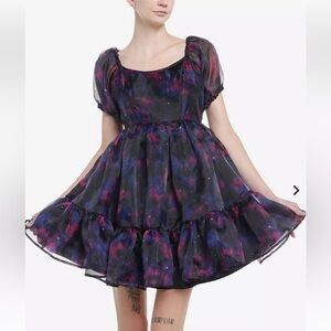 Cosmic Aura Galaxy Tiered Organza Dress